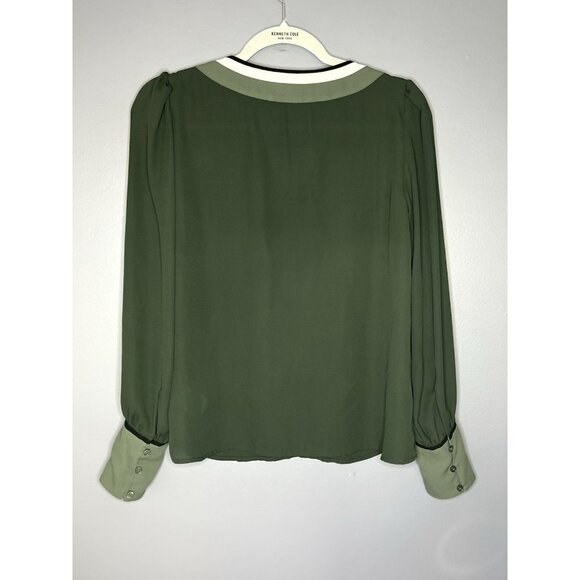 Express Chiffon Blouse Womens S Button Cuff Flowy Gorgeous Office Staple Career - Picture 10 of 10